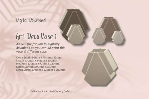 Art Deco 1 Vase STL: A Sleek 3D Printable Planter