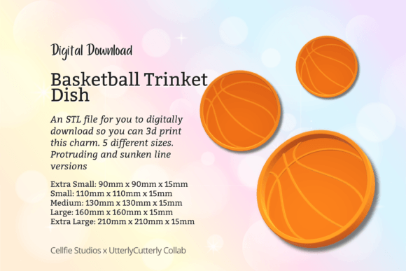 Basketball Trinket Dish STL File - Digit