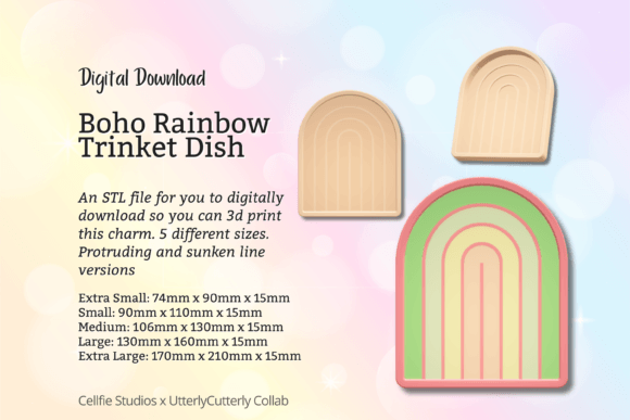 Boho Rainbow Trinket Dish STL File - Dig: Elevate Your Space