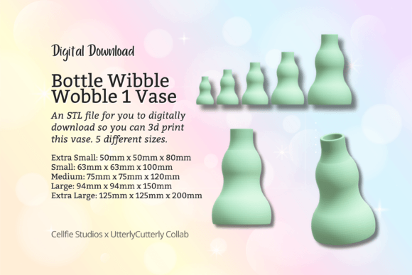 Bottle Wobble Vase 1 STL: Modern Vintage Planter