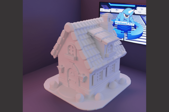 Cartoon House: A Whimsical 3D STL File for Creative Projects