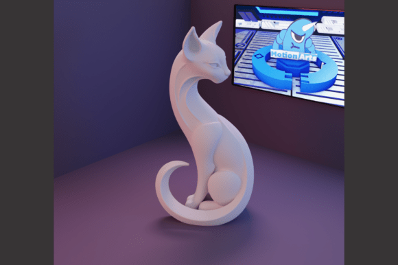 Cat Statue: Elegance in 3D for Feline Lovers