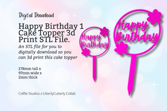 Celebrate with Style: The Happy Birthday Cake Topper 1 Design