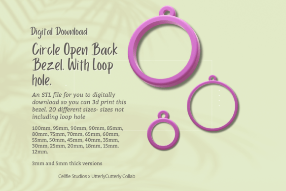 Circle 1 Open Back Bezel STL File - Digi