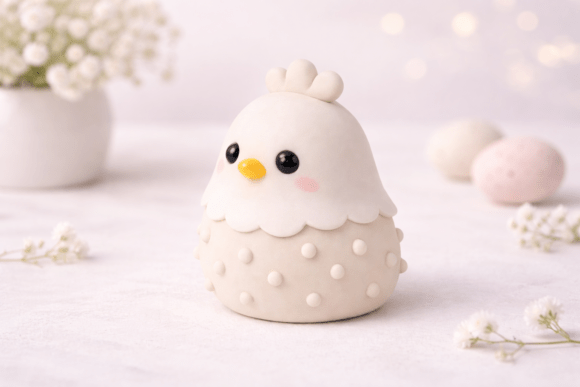 Cute Easter Chick Figurine: Kawaii Charm for Spring