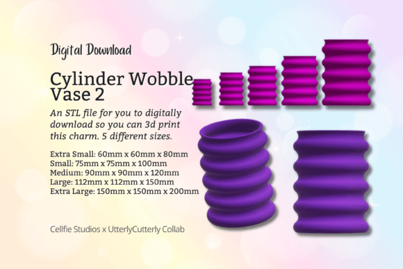Cylinder Wobble Vase STL File - Digital