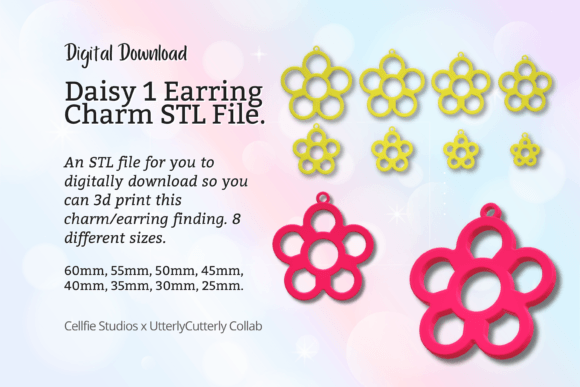 Daisy Earring Charm STL File: A Floral Design for Your 3D Printer