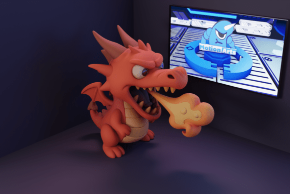 Fire-Breathing Cartoon Dragon: Epic 3D Model for Creators