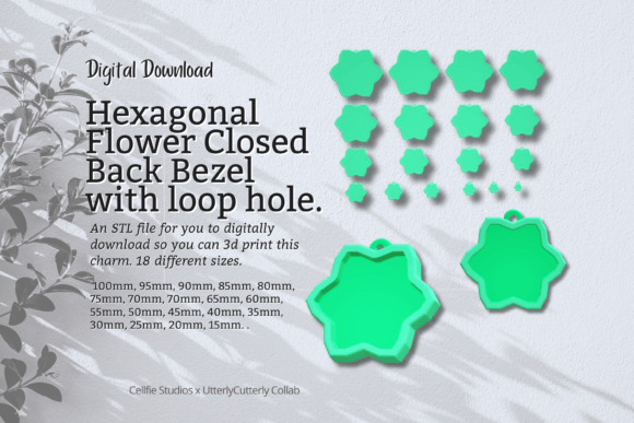 Hexagonal Flower 1 Closed Back Bezel Wit: A Versatile Design Asset