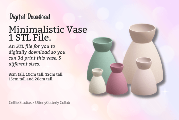 Minimalistic 1 Vase STL File: Modern 3D Printable Planter