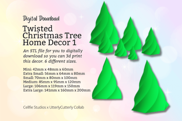 Modern Twisted Christmas Tree STL for 3D Printing