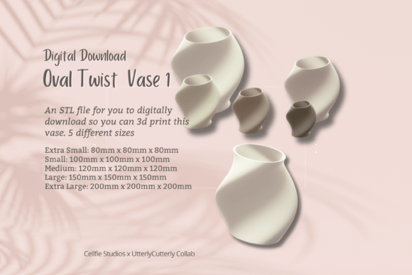 Oval Twist 1 Vase STL: Modern Digital Design for Home