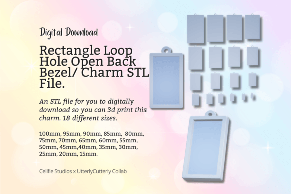 Rectangle 1 Closed Back Bezel STL File: Craft Modern Resin Jewellery