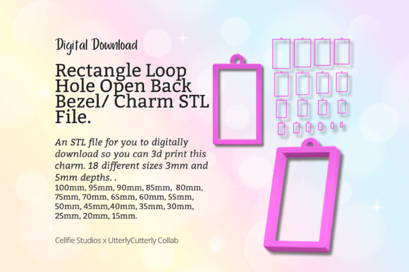 Rectangle 1 Open Back Bezel STL File: Modern & Vintage Charm