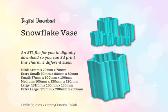 Snowflake Vase STL File: A Modern Container for 3D Printing