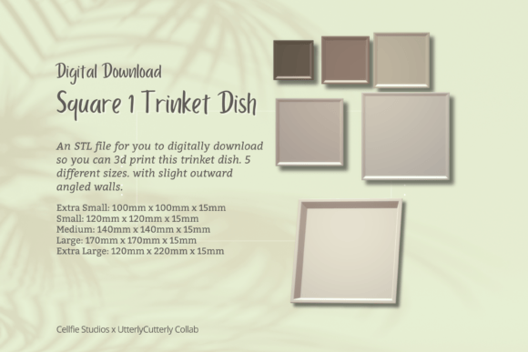 Square Trinket Dish STL File: Modern Digital Design for Your Home