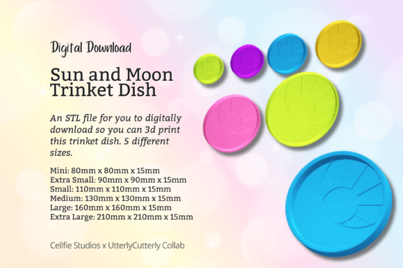 Sun & Moon Trinket Dish STL: Elevate Your 3D Prints