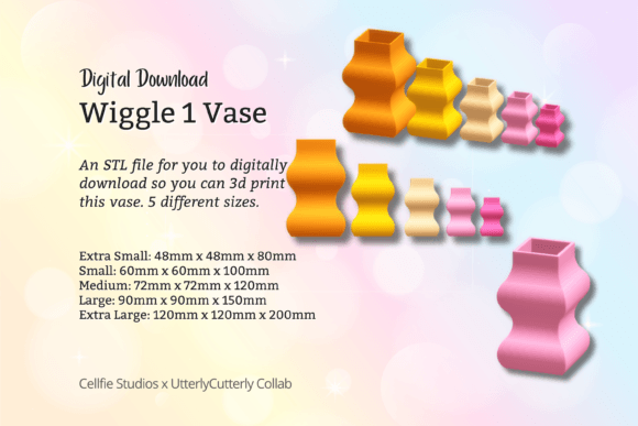 Wiggle Vase 1 STL: Minimalistic 3D Print Design