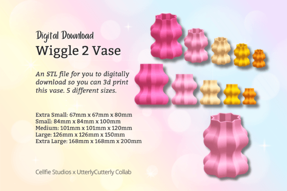 Wiggle Vase 2 STL File: Digital Download for 3D Printing